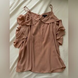 Elegant Blush Pink Ruffle Top size medium